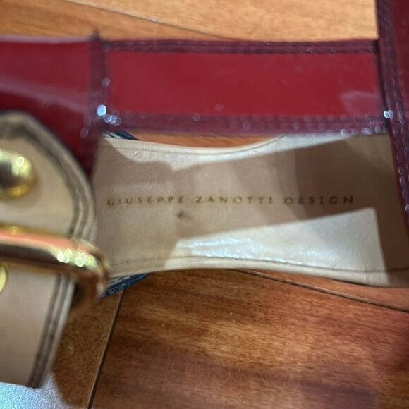 Giuseppe Zanotti Buckle Burgundy Red Patent Leather Mule size 6.5 - Picture 9 of 10